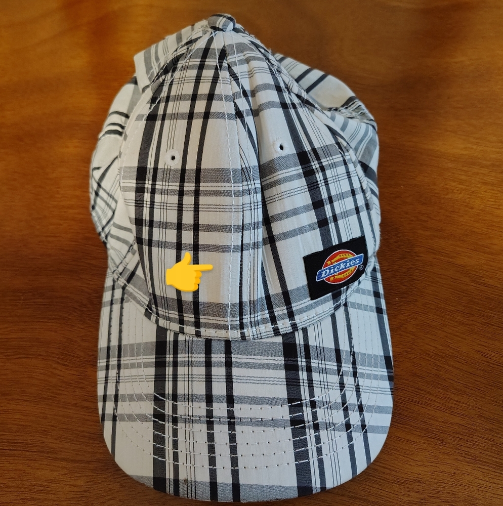 Dickies Genuine Fitted OSFM White Plaid Baseball Hat Tek Flex Headband Unisex - Picture 3 of 4